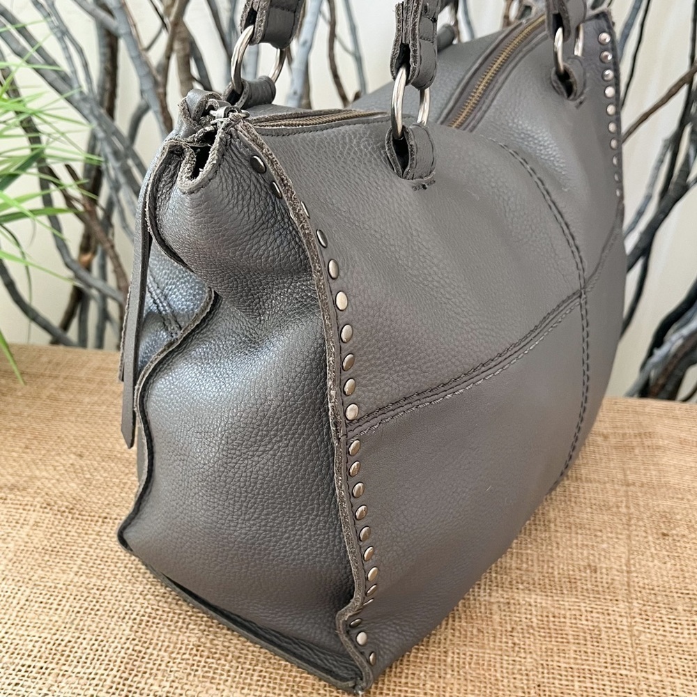 The Sak Silverlake Gray Studded Shopper Shoulder Bag - Picture 2 of 14